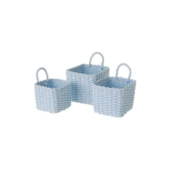 Cesta de papel trenzado azul 20X20X18cm | Ducaval | Envíos 24/48h