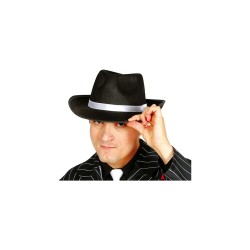 Sombrero ganster negro cinta blanca | Ducaval |