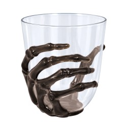 Vaso Transparente Con Mano De Esqueleto Negra 9,5 Cm | Ducaval | Enví