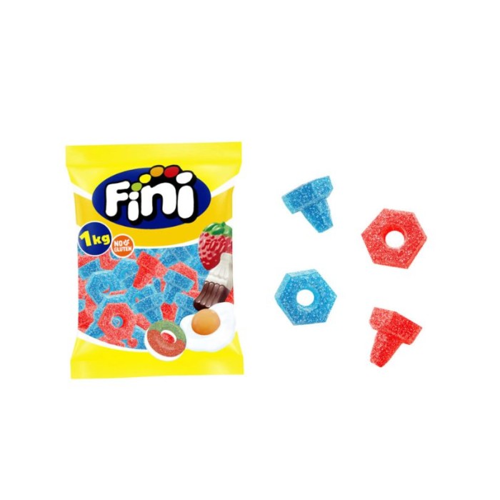 Tuercas y tornillos super ácido fresa/frambuesa 1kg | Ducaval | Envía