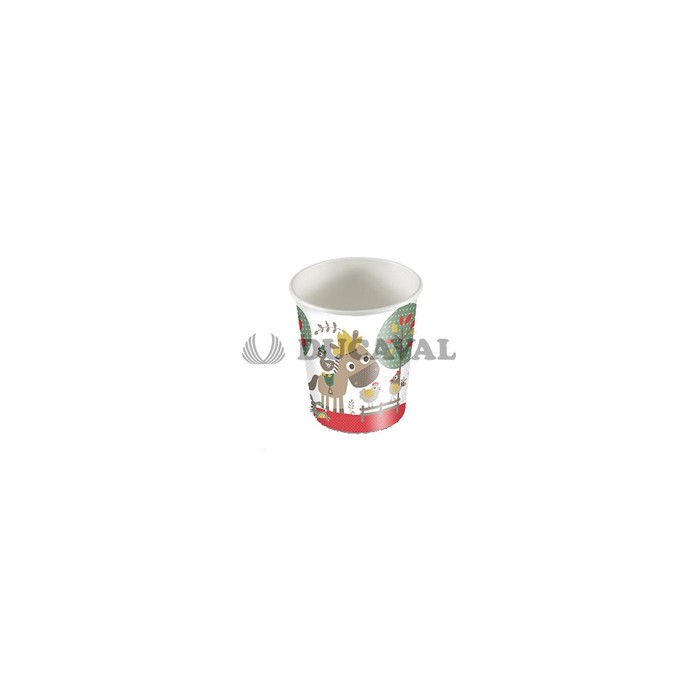 Vaso animales granja 200cc 25ud  Disfraces Ducaval