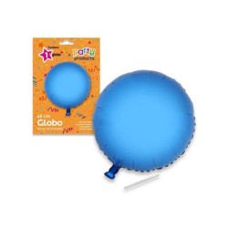 Globo circular azul poliamida tubito 49x46cm