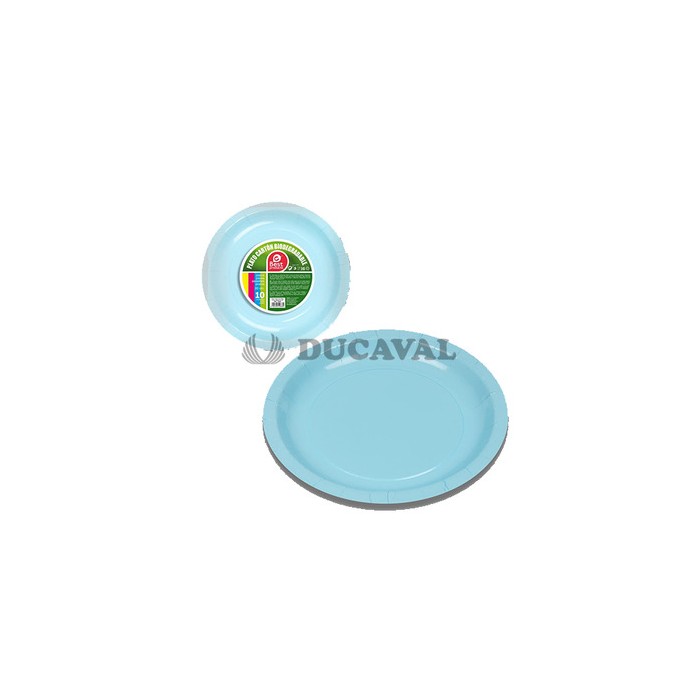 Plato cartón azul baby 20cm 10ud  Disfraces Ducaval