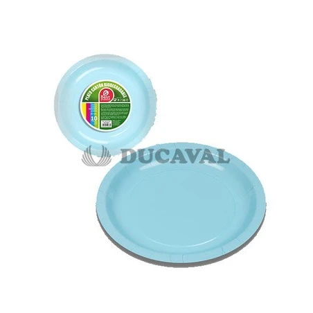 Plato cartón azul baby 20cm 10ud  Disfraces Ducaval