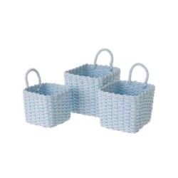 Cesta de Papel Trenzado Azul 17x17x16cm | Ducaval | Envíos 24/48h