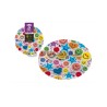 Plato llano caras sonrientes 18cm 6ud  Disfraces Ducaval