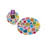 Plato llano caras sonrientes 18cm 6ud  Disfraces Ducaval