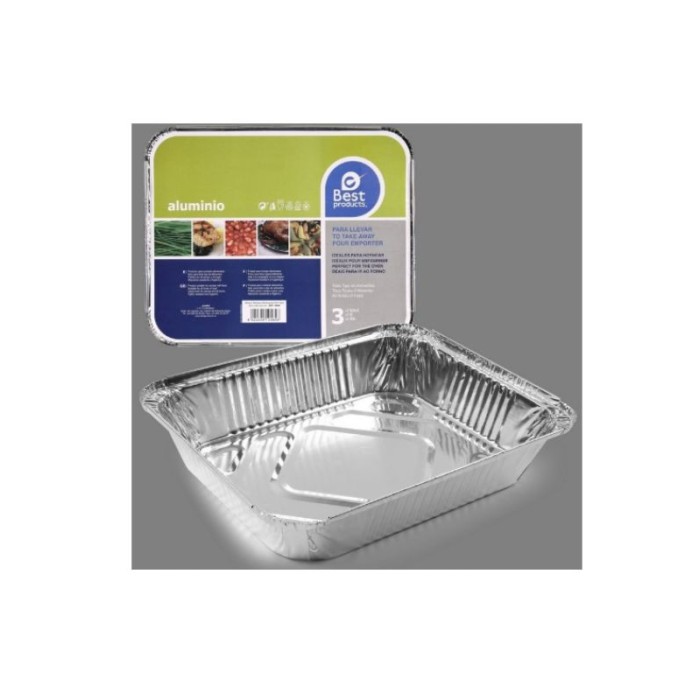 Bandeja aluminio rectangular 4ud |Ducaval | Envios 24/48 horas.