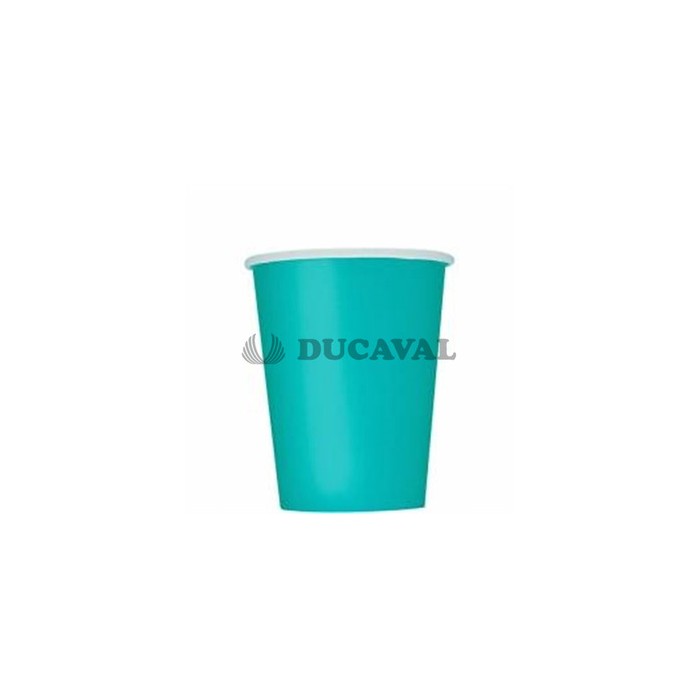 Vaso cartón aguamarina 200cc. 24 ud