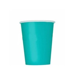 Vaso cartón aguamarina 200cc. 24 ud