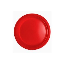 Plato reutilizable llano rojo 22 cm 10 und | Ducaval | Envías 24/48 h