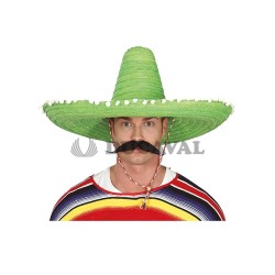 Sombrero mejicano verde paja 60cm | Ducaval | Envíos 24/48 horas 