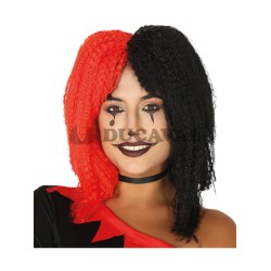 Peluca melena roja y negra