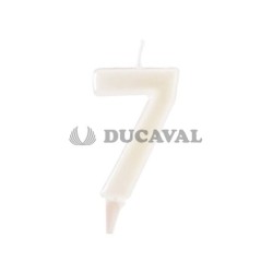 Vela fluorescente amarillo nº7  Disfraces Ducaval
