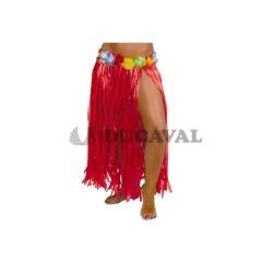 Falda Hawaiana 75cm roja| Ducaval | Envíos 24/48 horas