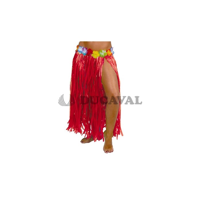 Falda Hawaiana 75cm roja| Ducaval | Envíos 24/48 horas