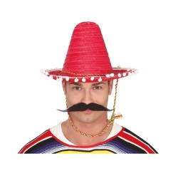 Sombrero mejicano rojo 33cm | Ducaval | Envíos 24/48 horas