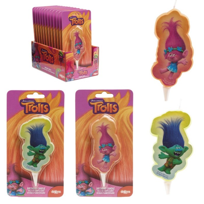 Vela Trolls 2D 7.5cm | Ducaval | Envíos 24/48 horas