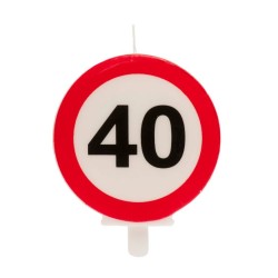 Vela 40 cumpleaños señal prohibido | Ducaval | Envíos 24/48 horas