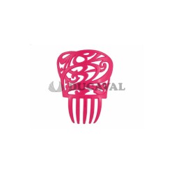 Peineta pequeña rosa fucsia