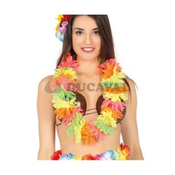Collar hawaiano multicolor neon