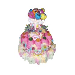 Tarta multicolor 3 pisos con chupas | Ducaval | Envíos 24/48h