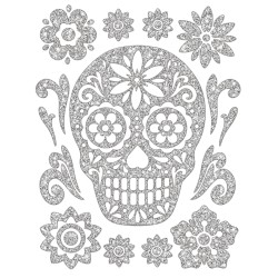 Adhesivo De Calavera Con Purpurina 30x40 Cm | Ducaval | Envíos 24/48 