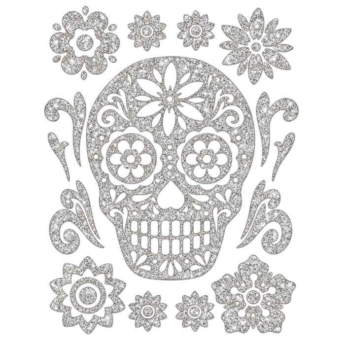 Adhesivo De Calavera Con Purpurina 30x40 Cm | Ducaval | Envíos 24/48 
