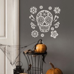Adhesivo De Calavera Con Purpurina 30x40 Cm | Ducaval | Envíos 24/48 