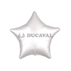 Globo foil estrella satín luxe blanco 45cm.