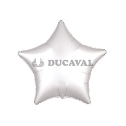 Globo foil estrella satín luxe blanco 45cm.