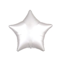 Globo foil estrella satín luxe blanco 45cm.