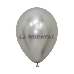 Globo látex plata reflex 12.50cm (50 unidades)  Disfraces Ducval env