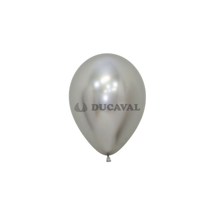 Globo látex plata reflex 12.50cm (50 unidades)  Disfraces Ducval env