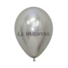Globo látex plata reflex 12.50cm (50 unidades)  Disfraces Ducval env