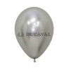 Globo látex plata reflex 12.50cm (50 unidades)  Disfraces Ducval env