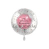 Globo foil MI PRIMERA COMUNIÓN paloma rosa 17" 43cm