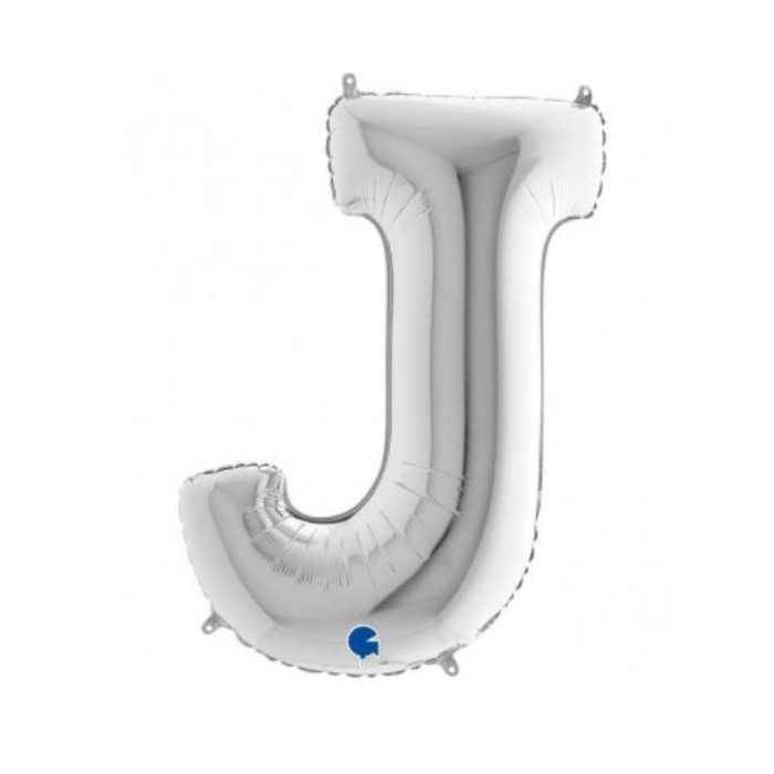Globo foil letra J plata 86cm | Ducaval | Envíos 24/48 horas