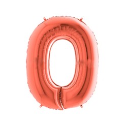 Globo foil número 0 oro rosado | Ducaval | Envíos 24/48 horas