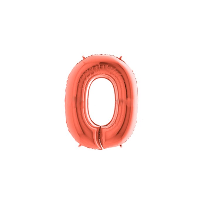 Globo foil número 0 oro rosado | Ducaval | Envíos 24/48 horas