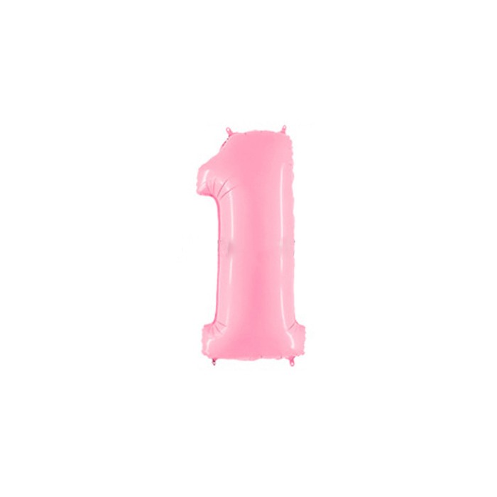 Globo foil número 1 rosa pastel | Ducaval | Envíos 24/48 horas