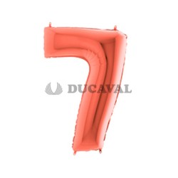 Globo foil número 7 oro rosado  | Ducaval | Envíos 24/48 horas