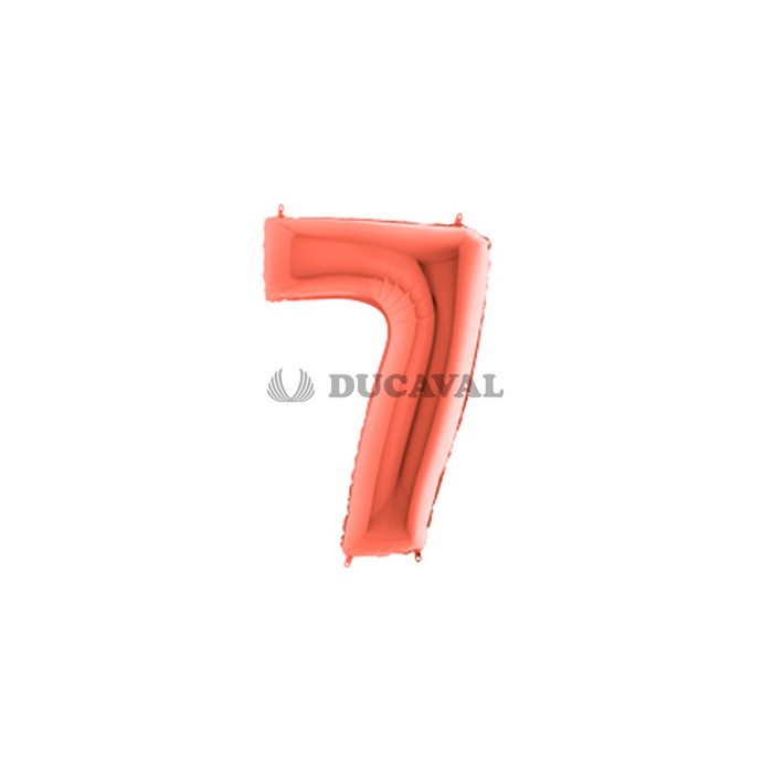 Globo foil número 7 oro rosado  | Ducaval | Envíos 24/48 horas