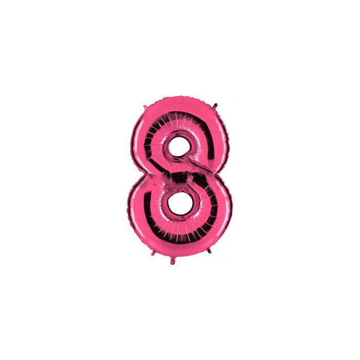 Globo foil número 8 rosa | Ducaval | Envías 24/48 horas 