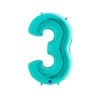 Globo número 3 poliamida color tiffany 40" | Ducaval | Envíos 24/48 h
