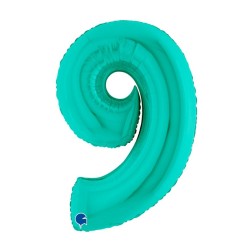 Globo número 9 poliamida color tiffany 40" | Ducaval | Envíos 24/48 h