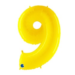 Globo foil número 9 amarillo fluorescente | Ducaval | Envíos 24/48 ho