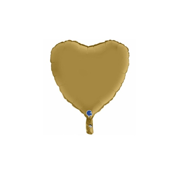 Globo foil corazón satin dorado | Ducaval | Envíos 24/48 horas
