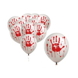 Bolsa 10 globos blancos mano sangre 30cm | Ducaval | Envías 24/48 hor