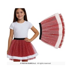 Tutu lentejuelas rojo navidad 30cm| Ducaval | Envías 24/48 horas 
